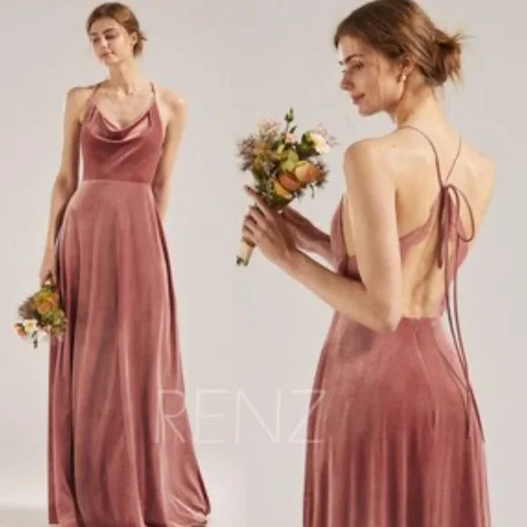 etsy custom bridesmaid dresses Pretty Pink Satin Appliques Mermaid Long Cheap Custom Bridesmaid Dress –  MarryLover main image 0
